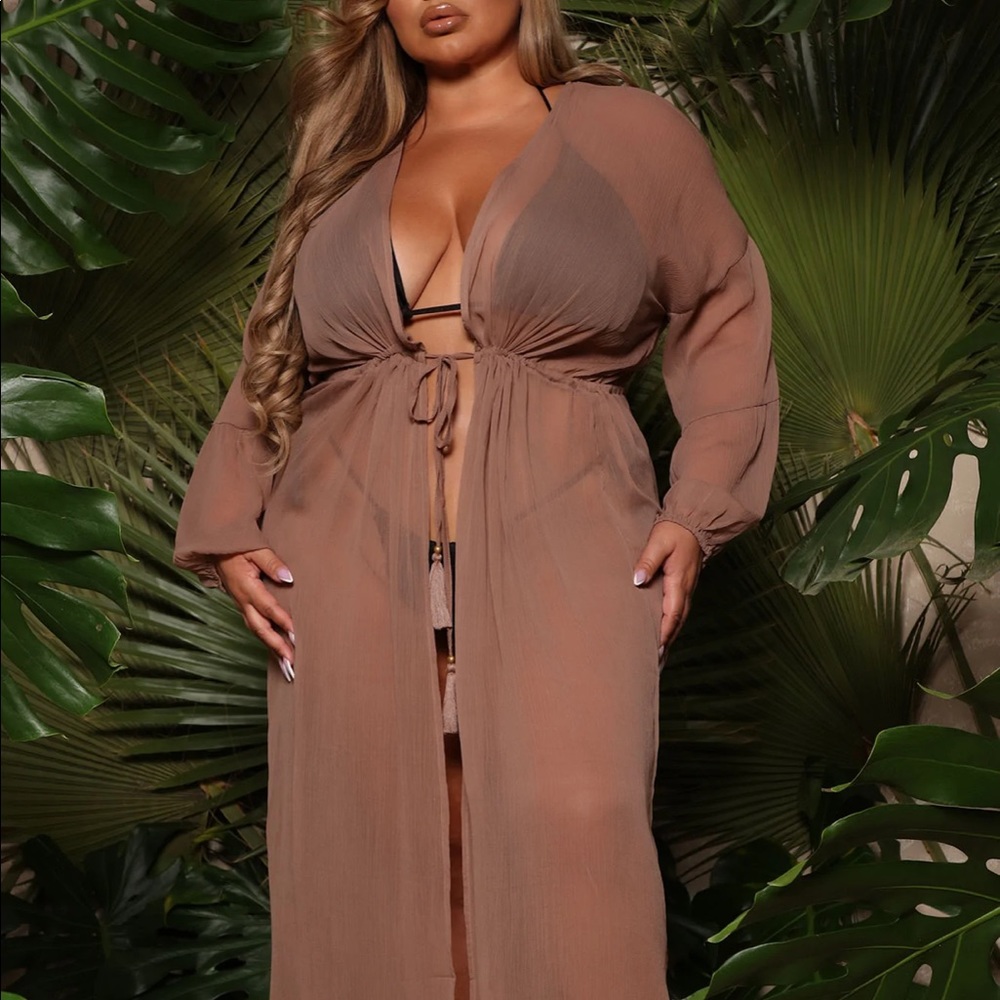 Fashion Nova nude swimsuit cover up sz 3x